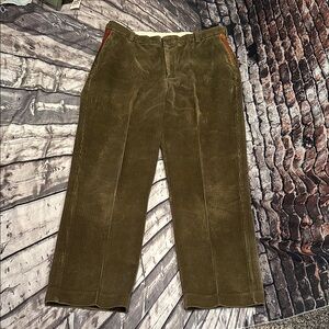 Orvis Men's Brown Corduroy Pant with Leather Trim